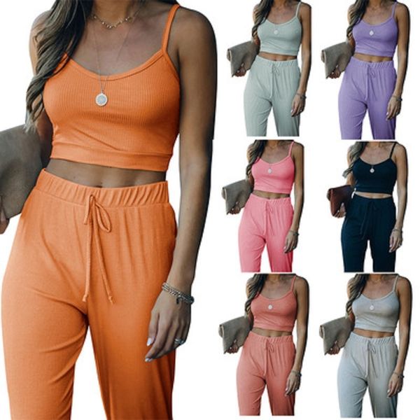 women's two piece pants pant women spring casual summer lounge sets of two female parts spaghetti straps crop and waistline waistbands, White
women's two piece pants pant women spring casual summer lounge sets of two female parts spaghetti straps crop and waistline waistbands, White