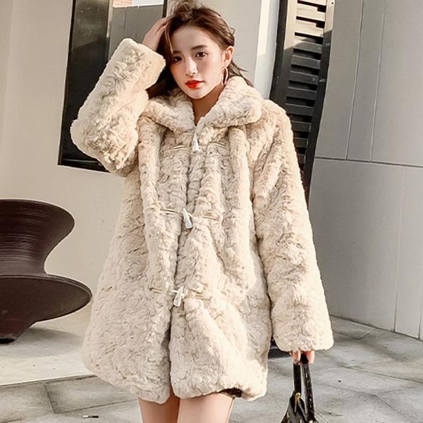 women's fur & faux lucyever rex long coats womens winter fashion horn button coat woman turn down collar thick warm female, Black
women's fur & faux lucyever rex long coats womens winter fashion horn button coat woman turn down collar thick warm female, Black