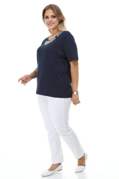 big lady collar line pattern lo should short sleeve blouse women's blouses & shirts, White
big lady collar line pattern lo should short sleeve blouse women's blouses & shirts, White
