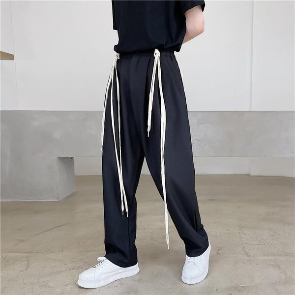men's removable shoelace casual suit pants internet celebrities fashion trousers japan harajuku korean style streetwear pant, Black
men's removable shoelace casual suit pants internet celebrities fashion trousers japan harajuku korean style streetwear pant, Black