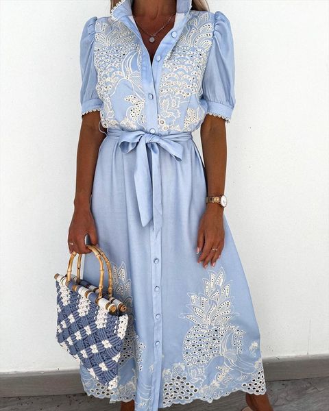 summer maxi embroidery long womens dresses puff sleeve hollow out shirt sundress casual lace up belted party, Black;gray
summer maxi embroidery long womens dresses puff sleeve hollow out shirt sundress casual lace up belted party, Black;gray
