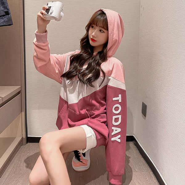 spring and autumn long sleeved sweater women's fashion brand large cotton korean loose lazy pullover hoodie big hook, Black
spring and autumn long sleeved sweater women's fashion brand large cotton korean loose lazy pullover hoodie big hook, Black