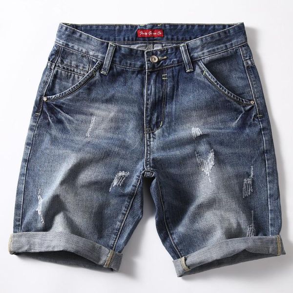 men's shorts 2021 summer fashion casual slim fit ripped blue short jeans classic denim knee length, White;black
men's shorts 2021 summer fashion casual slim fit ripped blue short jeans classic denim knee length, White;black