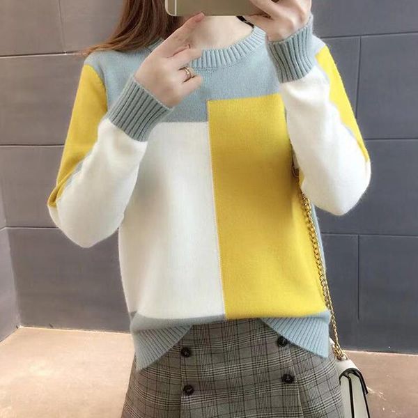 women's sweaters women winter sweater fashion autumn patchwork knitted long sleeve pullover female tricot jumper pull femme, White;black
women's sweaters women winter sweater fashion autumn patchwork knitted long sleeve pullover female tricot jumper pull femme, White;black