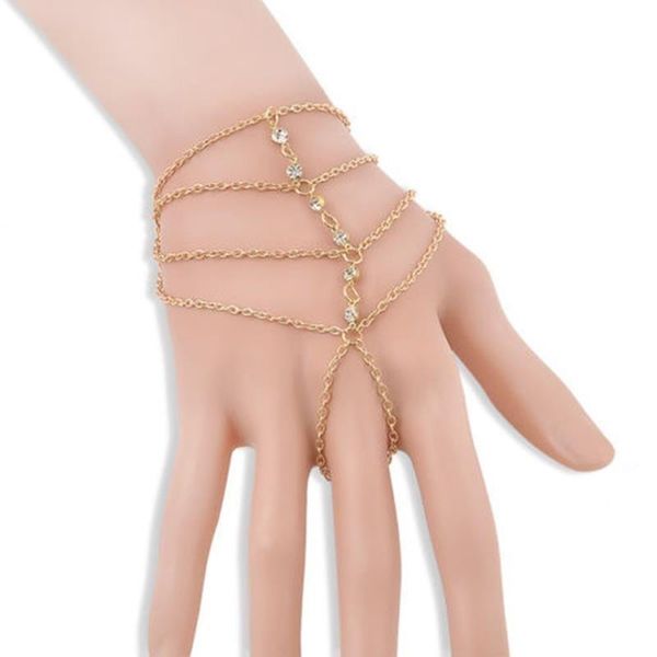 link, chain fashion multi punk style of fatima finger ring hand harness slave women bangles for, Black
link, chain fashion multi punk style of fatima finger ring hand harness slave women bangles for, Black