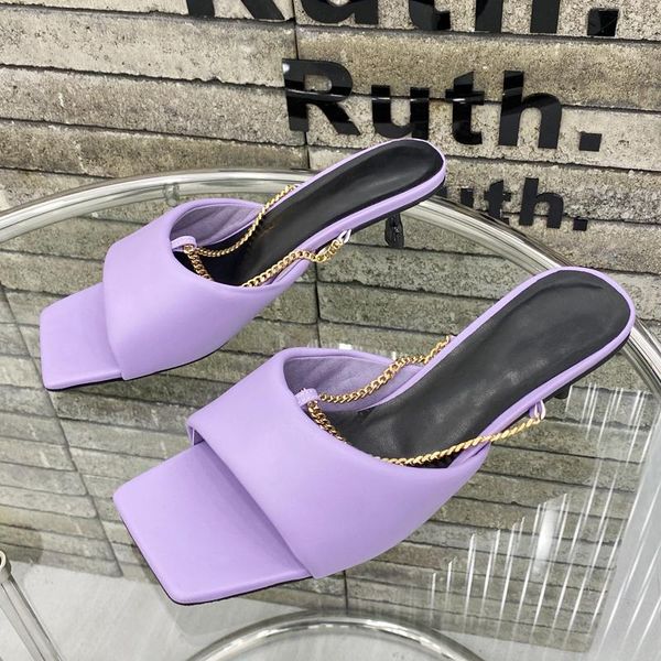 women slippers fashion chain thin low heels sandals shoes woman open square toe heel slides elegant slipper, Black
women slippers fashion chain thin low heels sandals shoes woman open square toe heel slides elegant slipper, Black