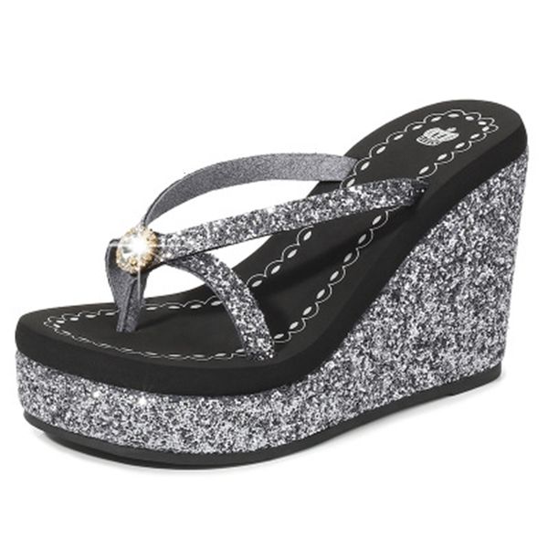 slippers summer fashion all-match high heel sequined rhinestone large size herringbone sandals and 1fht, Black
slippers summer fashion all-match high heel sequined rhinestone large size herringbone sandals and 1fht, Black