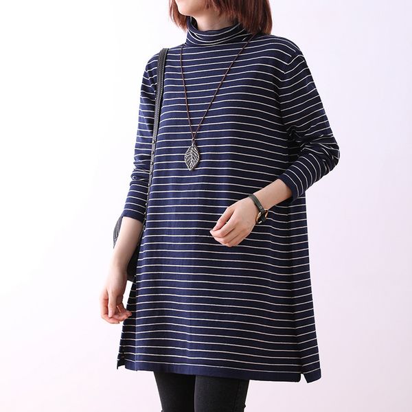 johnature women pullover turtleneck sweaters striped long sleeve autumn korean style casual female soft sweaters 210521, White;black
johnature women pullover turtleneck sweaters striped long sleeve autumn korean style casual female soft sweaters 210521, White;black