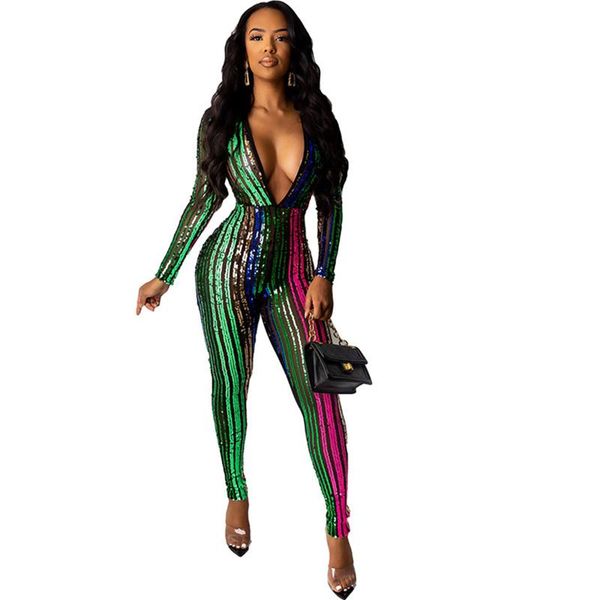 women's jumpsuits & rompers womens jumpsuit plus size overalls colorful deep v sequin long sleeve festival party club bodycon, Black;white
women's jumpsuits & rompers womens jumpsuit plus size overalls colorful deep v sequin long sleeve festival party club bodycon, Black;white