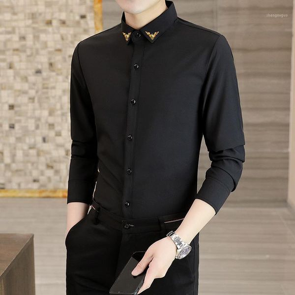 men's dress shirts brand enlarged shirt 2021 summer korean version slim business casual long sleeves handsome wear 5xl 6xl, White;black
men's dress shirts brand enlarged shirt 2021 summer korean version slim business casual long sleeves handsome wear 5xl 6xl, White;black