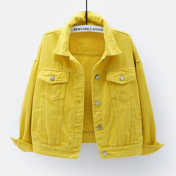 women's jackets 2021 color denim coat loose long sleeve jacket student top, Black;brown
women's jackets 2021 color denim coat loose long sleeve jacket student top, Black;brown