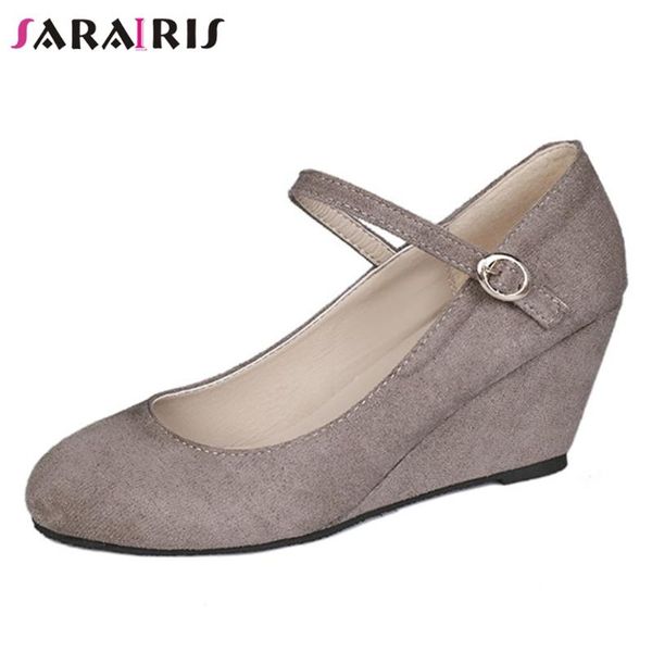 dress shoes sarairis female elegant shallow ankle strap pumps heeled office women spring high wedges woman, Black
dress shoes sarairis female elegant shallow ankle strap pumps heeled office women spring high wedges woman, Black