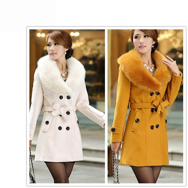 women's wool & blends rebicoo winter women woolen coats big fur collar long design female warm slim casual jacket large size woman coat, Black
women's wool & blends rebicoo winter women woolen coats big fur collar long design female warm slim casual jacket large size woman coat, Black