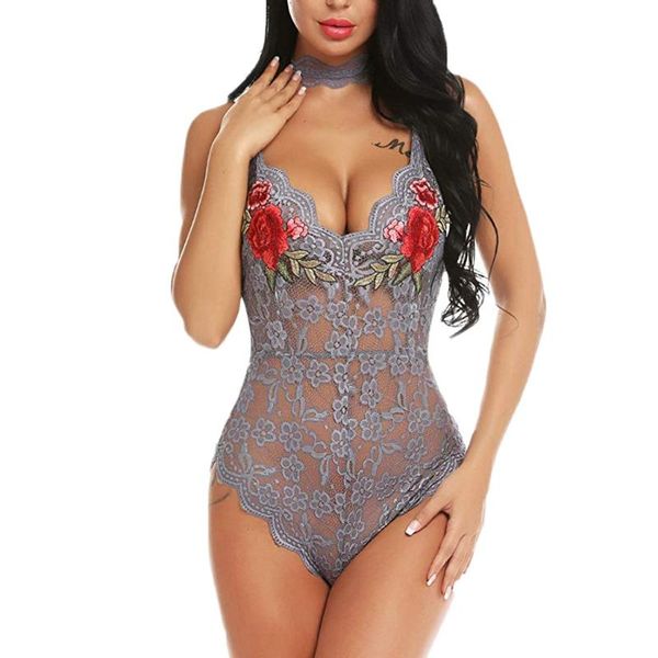 women lace v-neck bodysuit teddy lingerie jumpsuit embroidery with collar female party favor
women lace v-neck bodysuit teddy lingerie jumpsuit embroidery with collar female party favor