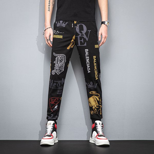 spring 2021 fashion brand summer pants men's middle waist casual green ruffian handsome printed, Black
spring 2021 fashion brand summer pants men's middle waist casual green ruffian handsome printed, Black