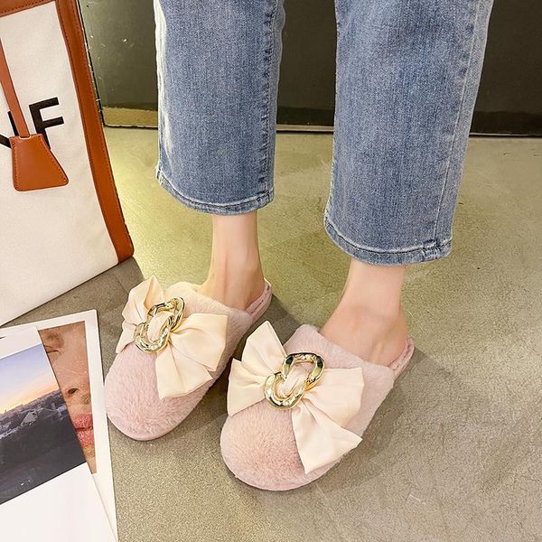slippers winter chain bow decor indoor ladies fur warm comfy butterfly-knot girls fluffy bedroom women plush shoes, Black
slippers winter chain bow decor indoor ladies fur warm comfy butterfly-knot girls fluffy bedroom women plush shoes, Black