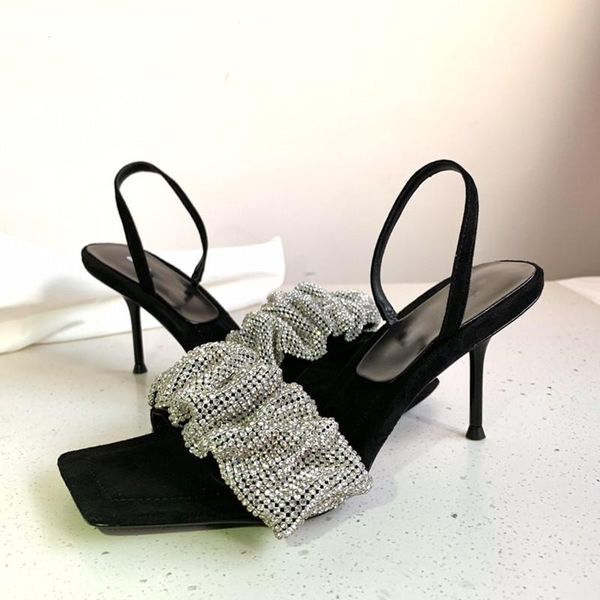 dress shoes 2021 rhinestone crystal high heels sandals woman one strap square toe silk wendding party for, Black
dress shoes 2021 rhinestone crystal high heels sandals woman one strap square toe silk wendding party for, Black