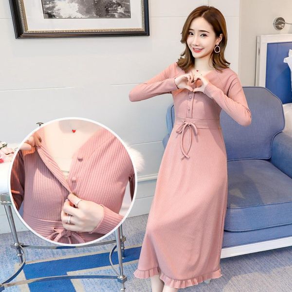 spring moms slim nursing long dress autumn drawstring sashes cotton maternity for pregnant women breastfeeding dresses, White
spring moms slim nursing long dress autumn drawstring sashes cotton maternity for pregnant women breastfeeding dresses, White