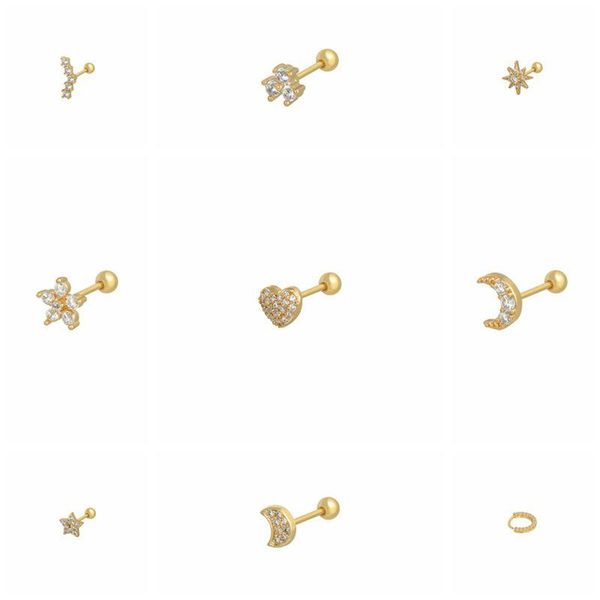 multiple s925 sterling silver stud earrings for women girls minimalist star moon heart fashion jewelry w3, Golden;silver
multiple s925 sterling silver stud earrings for women girls minimalist star moon heart fashion jewelry w3, Golden;silver