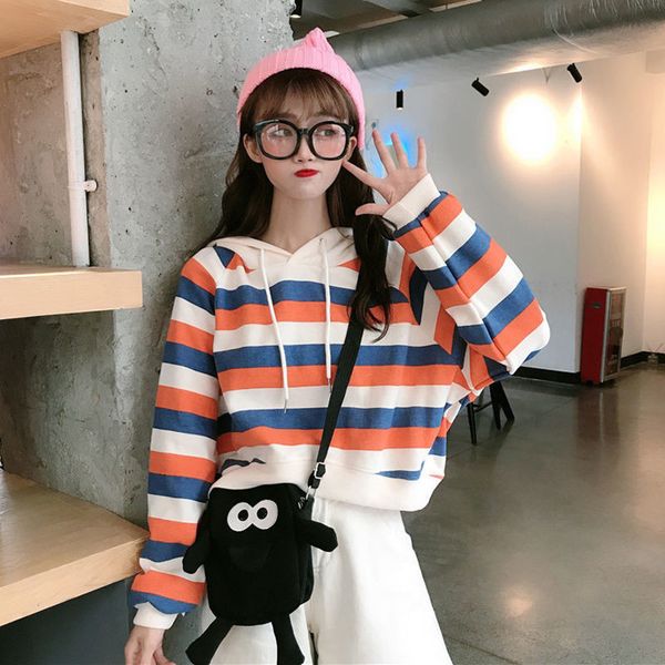 women's t-shirt female striped hoodie with drawstring, female long-sleeve casual jacket shoulder slapper utnn, White
women's t-shirt female striped hoodie with drawstring, female long-sleeve casual jacket shoulder slapper utnn, White