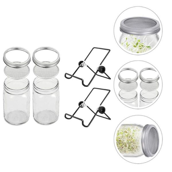 set stainless steel mesh lid mason jars sprouting kit with racks (transparent) planters & pots
set stainless steel mesh lid mason jars sprouting kit with racks (transparent) planters & pots
