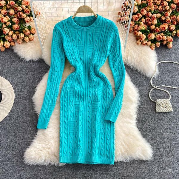 casual dresses chic twist knitted dress women 2021 autumn winter long sleeve o-neck slim bodycon korean fashion female sweater, Black;gray
casual dresses chic twist knitted dress women 2021 autumn winter long sleeve o-neck slim bodycon korean fashion female sweater, Black;gray