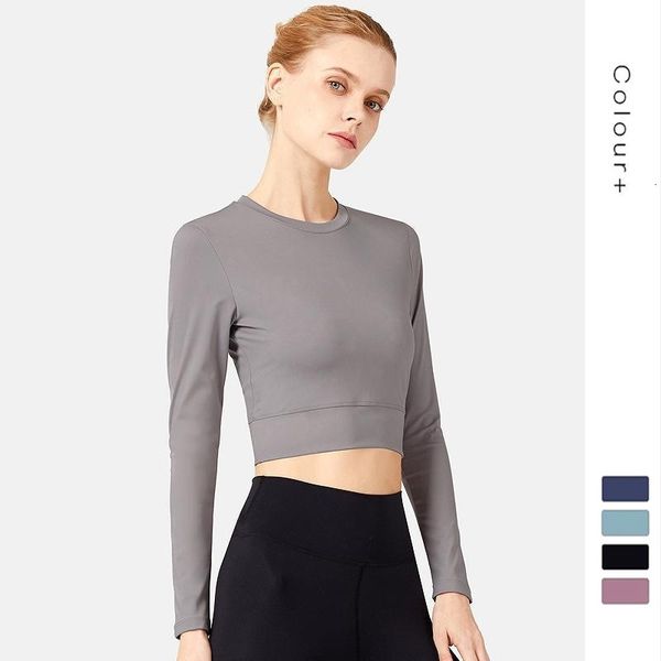 women's t-shirt original yoga cloth women's round neck sports tight exposed navel long sleeved t-shirt with abdomen closed, wide w, White
women's t-shirt original yoga cloth women's round neck sports tight exposed navel long sleeved t-shirt with abdomen closed, wide w, White