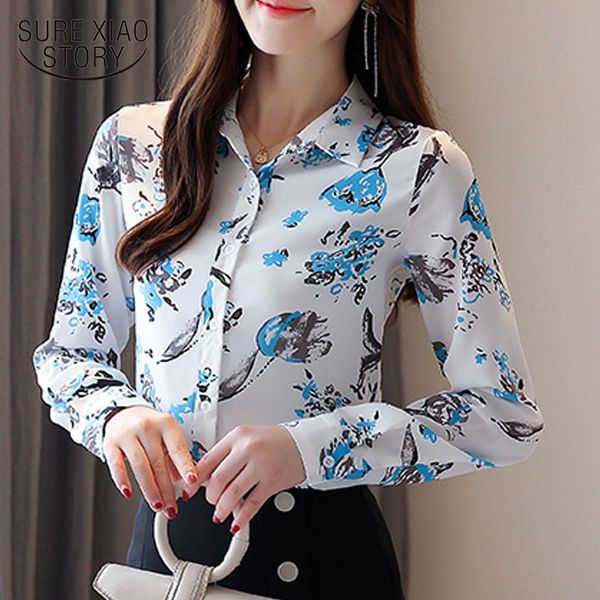 autumn women's blouses long sleeve floral print chiffon clothes shirt office lady and blusas 10623 210521, White
autumn women's blouses long sleeve floral print chiffon clothes shirt office lady and blusas 10623 210521, White