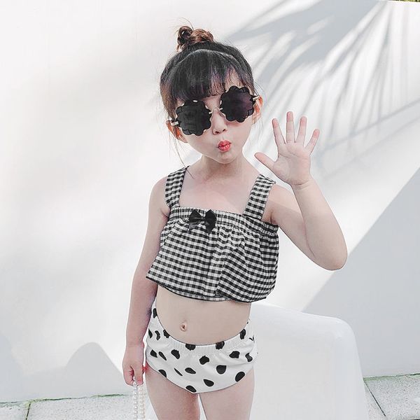 bikini large middle children's girls' small split cute baby little princess three piece swimsuit, White;black
bikini large middle children's girls' small split cute baby little princess three piece swimsuit, White;black