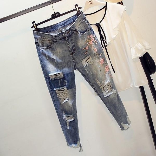 women's jeans spring, summer, autumn, south korean beggars'2021 season burr hole capris loose and thin harlan, Blue
women's jeans spring, summer, autumn, south korean beggars'2021 season burr hole capris loose and thin harlan, Blue