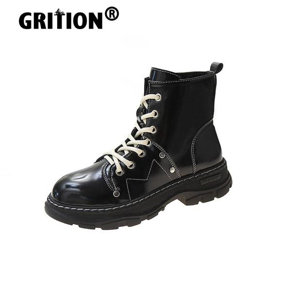 boots grition women platform patent leather flat pu shoes non slip lace up cowgirl fashion designer brands 2021 white warm, Black
boots grition women platform patent leather flat pu shoes non slip lace up cowgirl fashion designer brands 2021 white warm, Black