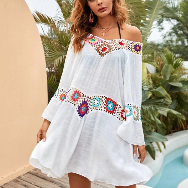 women's swimwear crochet beach cover-ups summer tunic beachwear swimsuit ups for women vestido playa mujer white dress 2021 cover up lo, White;black
women's swimwear crochet beach cover-ups summer tunic beachwear swimsuit ups for women vestido playa mujer white dress 2021 cover up lo, White;black