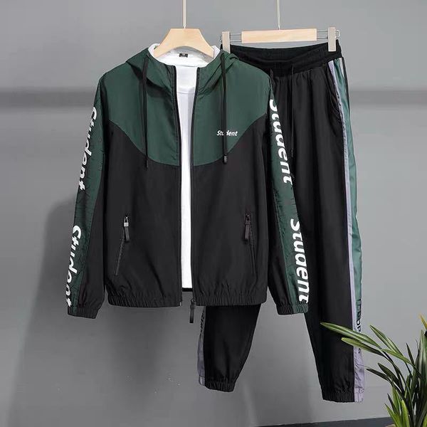 running sets men's sportswear 2021 spring 2 piece sports suit jacket+pants sweatsuit men tracksuit fitness clothing, Black;blue
running sets men's sportswear 2021 spring 2 piece sports suit jacket+pants sweatsuit men tracksuit fitness clothing, Black;blue