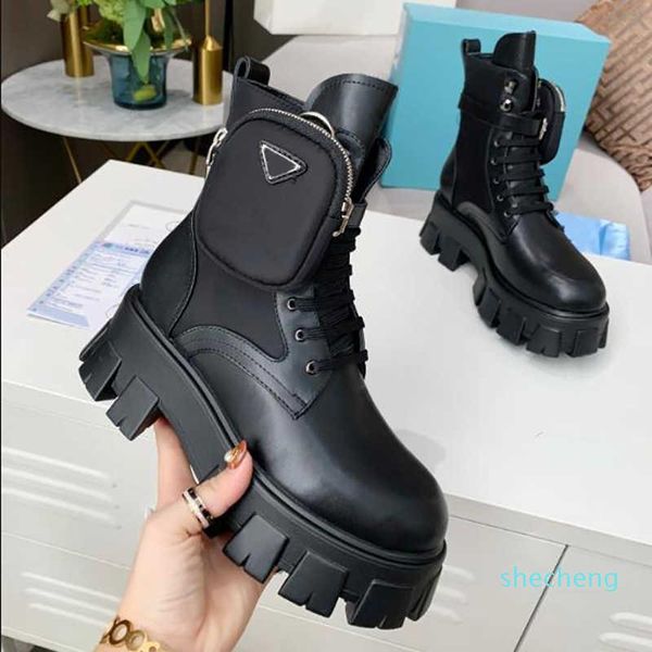 designer winter womens boots calfskin martin shoe detachable nylon pouch combat shoes ladies outdoor thick bottom mid-length work boot, Black
designer winter womens boots calfskin martin shoe detachable nylon pouch combat shoes ladies outdoor thick bottom mid-length work boot, Black