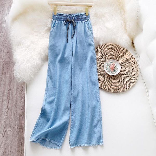 women's pants & capris wasteheart summer women fashion blue long loose wide leg cotton elastic high waist female cowboy jeans, Black;white
women's pants & capris wasteheart summer women fashion blue long loose wide leg cotton elastic high waist female cowboy jeans, Black;white