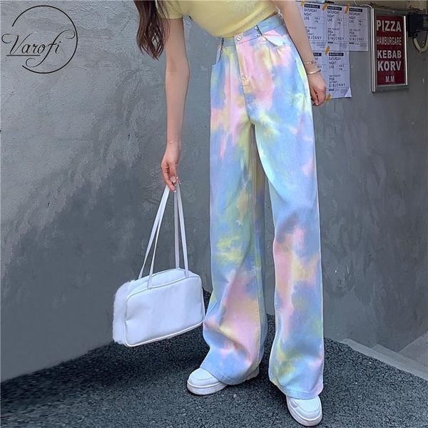 women's jeans varofi straight leg oversized loose tie dyed high waist wide pants rainbow, Blue
women's jeans varofi straight leg oversized loose tie dyed high waist wide pants rainbow, Blue