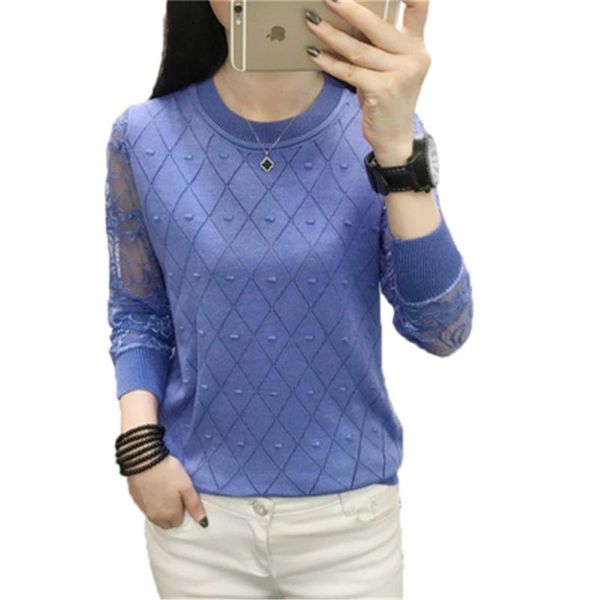 women's sweaters 2021 korean lace hollow out women solid knitting female thin pullovers o-neck long sleeve fashion sloose, White;black
women's sweaters 2021 korean lace hollow out women solid knitting female thin pullovers o-neck long sleeve fashion sloose, White;black