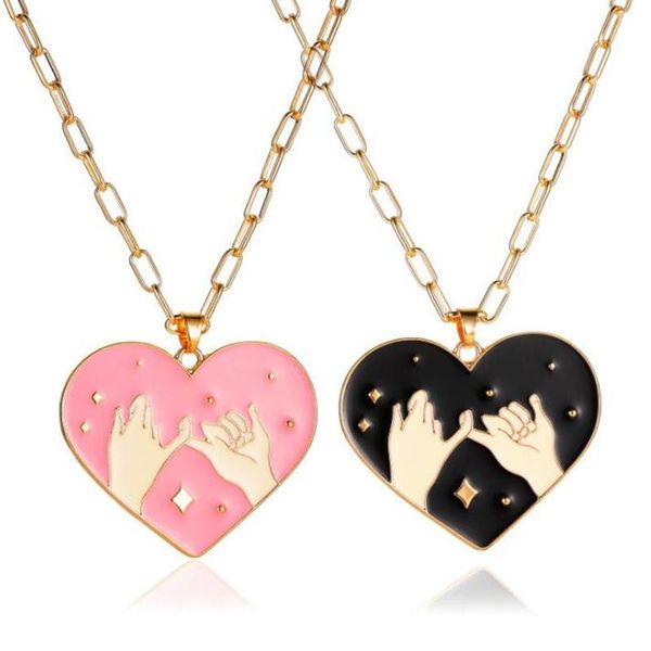 2pcs exaggerated cartoon love heart shaped necklace dripping oil hook clavicle chain collar couple jewelry gift pendant necklaces, Silver
2pcs exaggerated cartoon love heart shaped necklace dripping oil hook clavicle chain collar couple jewelry gift pendant necklaces, Silver