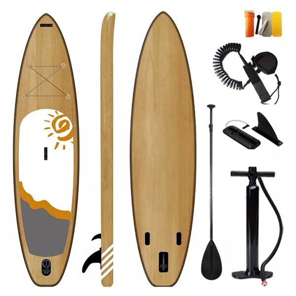 320x76x15cm wood grain surfboards inflatable stand up paddle board isup kayak with durable sup accessories for yoga, fishing, racing by air
320x76x15cm wood grain surfboards inflatable stand up paddle board isup kayak with durable sup accessories for yoga, fishing, racing by air