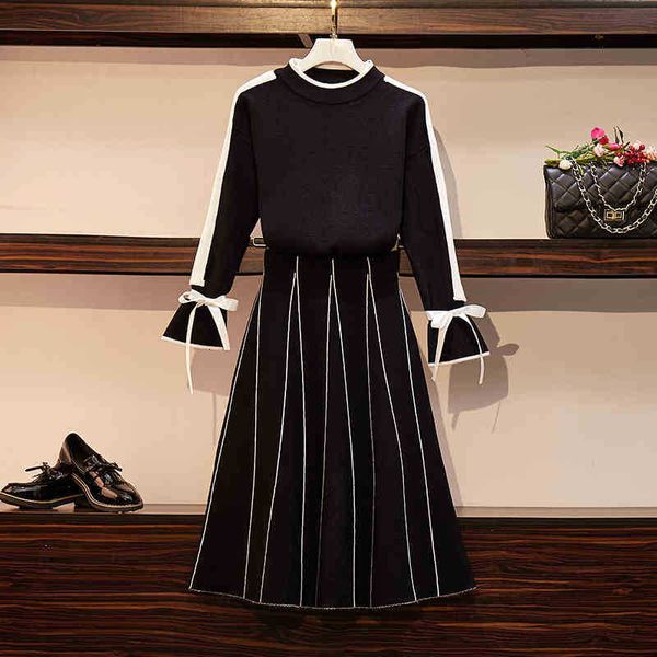 two piece dress elegant women knit set spring bowknot flare sleeve sweater pullover+striped midi skirt 2 s ladies i0sy, White
two piece dress elegant women knit set spring bowknot flare sleeve sweater pullover+striped midi skirt 2 s ladies i0sy, White