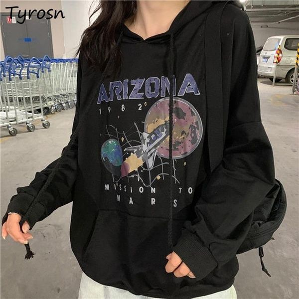 women's hoodies & sweatshirts with hat women print harajuku vintage designed trendy loose leisure bf style simple daily lovely streetwe, Black
women's hoodies & sweatshirts with hat women print harajuku vintage designed trendy loose leisure bf style simple daily lovely streetwe, Black