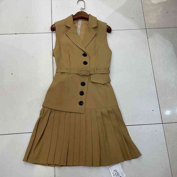 spring female sashes asymmetrical casual notched collar solid color sleeveless pleated hem blazer dress 2f0589 210510, Black;gray
spring female sashes asymmetrical casual notched collar solid color sleeveless pleated hem blazer dress 2f0589 210510, Black;gray