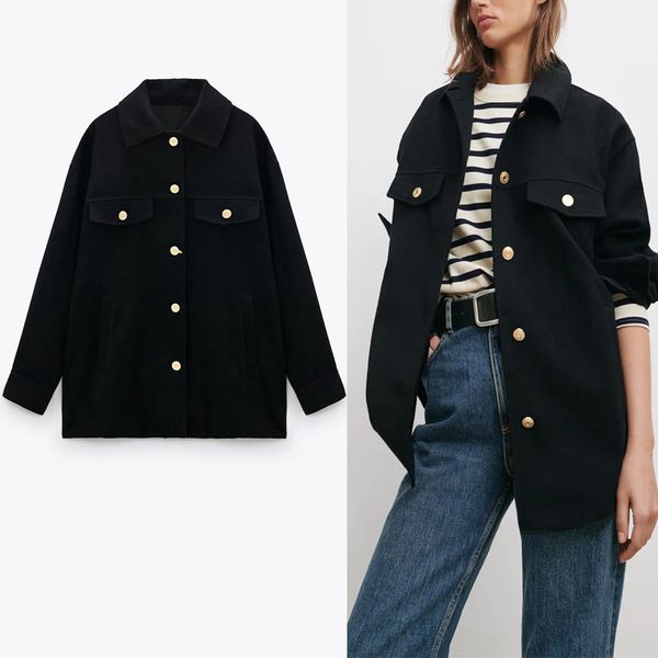jackets winter overshirt black jacket women long sleeve front metal button vintage office lady jackets coat loose outwear top, Black;brown
jackets winter overshirt black jacket women long sleeve front metal button vintage office lady jackets coat loose outwear top, Black;brown