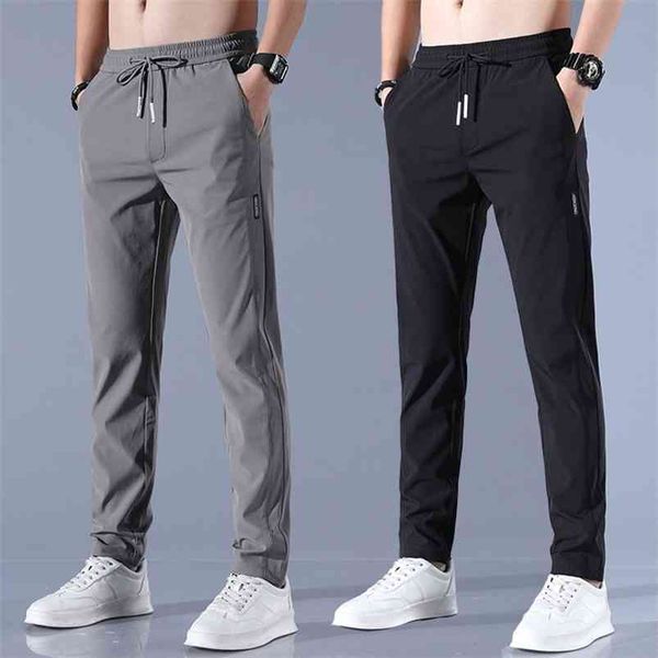 men's ice silk trousers solid color mid-waist loose breathable straight-leg casual pants thin quick-drying sports 210715, Black
men's ice silk trousers solid color mid-waist loose breathable straight-leg casual pants thin quick-drying sports 210715, Black