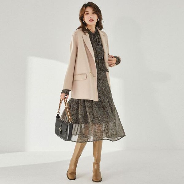 women's wool & blends sweet smoky pink coat soft bamboo fiber loose winter blazer elegant double breasted korean woolen coats women 21, Black
women's wool & blends sweet smoky pink coat soft bamboo fiber loose winter blazer elegant double breasted korean woolen coats women 21, Black