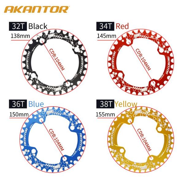 bike heels & chainwheels akantor aluminum mtb bicycle chainring road chainwheel crankset tooth plate 104bcd 32t/34t/36t/38t crank cycli
bike heels & chainwheels akantor aluminum mtb bicycle chainring road chainwheel crankset tooth plate 104bcd 32t/34t/36t/38t crank cycli