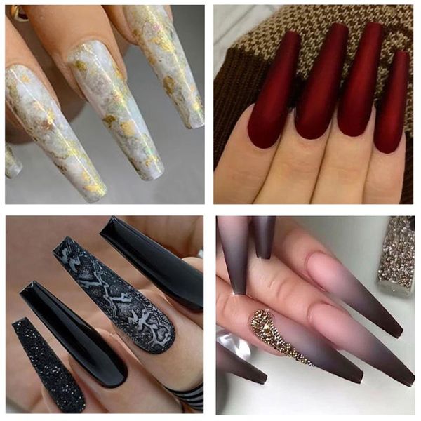 false nails professional salon nail tips french acrylic coffin shape fake suplies kit set women artificial half cover, Red;gold
false nails professional salon nail tips french acrylic coffin shape fake suplies kit set women artificial half cover, Red;gold