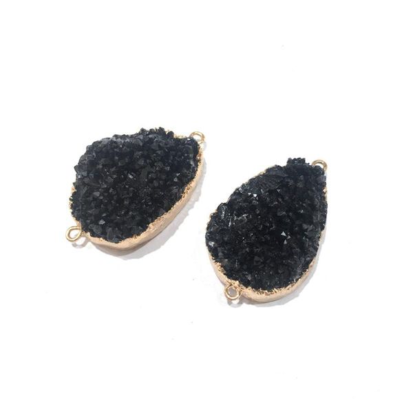charms natural stone connector water drop shape two holes black crystal cluster for jewelry making bracelet necklace accessories, Bronze;silver
charms natural stone connector water drop shape two holes black crystal cluster for jewelry making bracelet necklace accessories, Bronze;silver