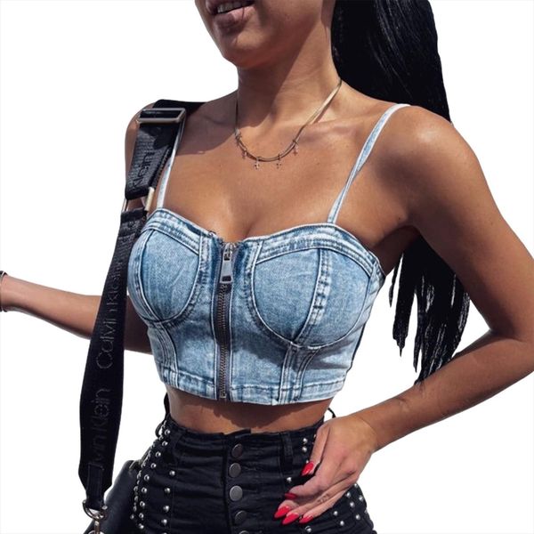 denim camisole women camis crop backless tube solid color zipper exposed navel vest ladies club tank, White
denim camisole women camis crop backless tube solid color zipper exposed navel vest ladies club tank, White