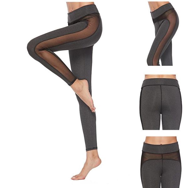 women 2021 fitness leggings contrast color mesh stripes stitching high waist ankle-length legging women's, Black
women 2021 fitness leggings contrast color mesh stripes stitching high waist ankle-length legging women's, Black